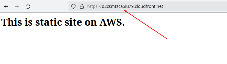 Image showing static site with Cloudfront